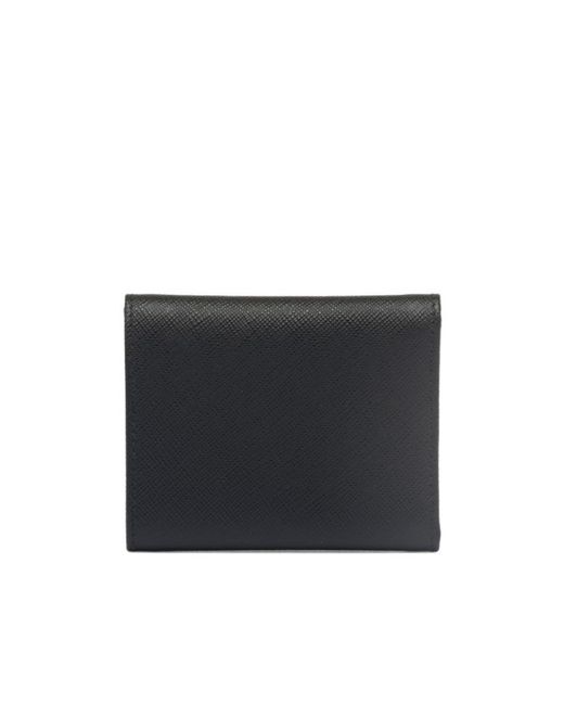 Prada Black Small Saffiano Leather Wallet for men