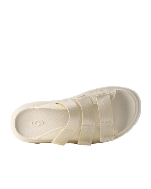 Ugg Natural Goldenglow Logo Embossed Slides
