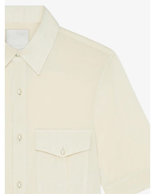 Givenchy White 4G Emblem Short-Sleeved Shirt for men