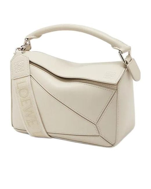Loewe White Anagram Embossed Small Puzzle Bag