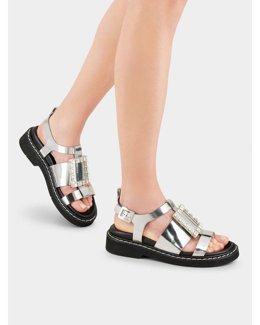 Roger Vivier Multicolor Open-Toed Round Head Sandals