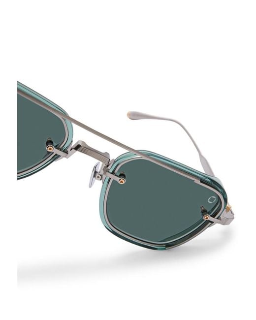 Akoni Green Jura Geometric-Frame Sunglasses for men