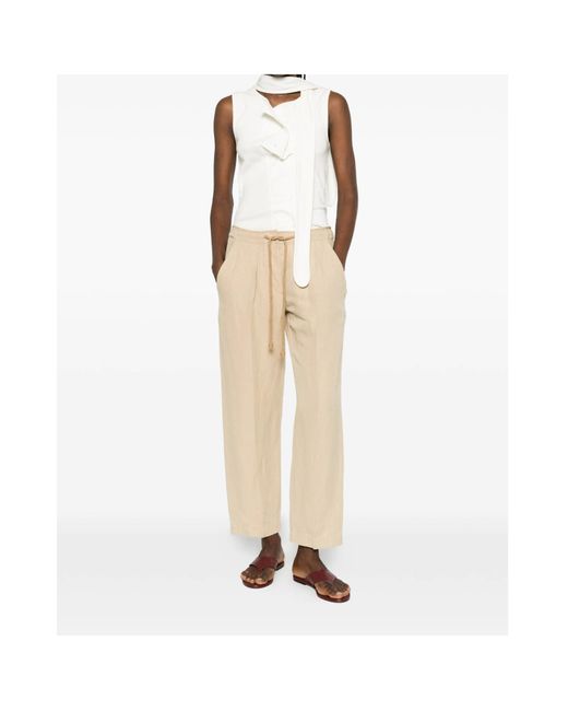Isabel Marant Natural Sharony Drawstring Tapered Pants