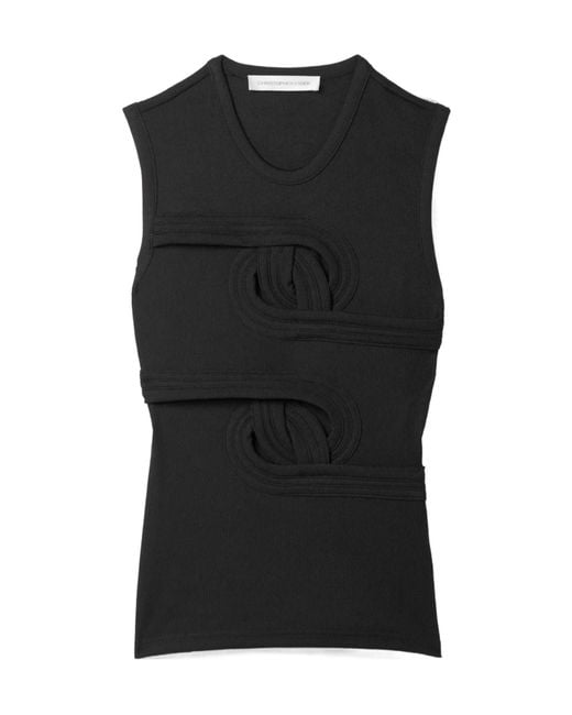 Christopher Esber Black Ribbed Knit Vest