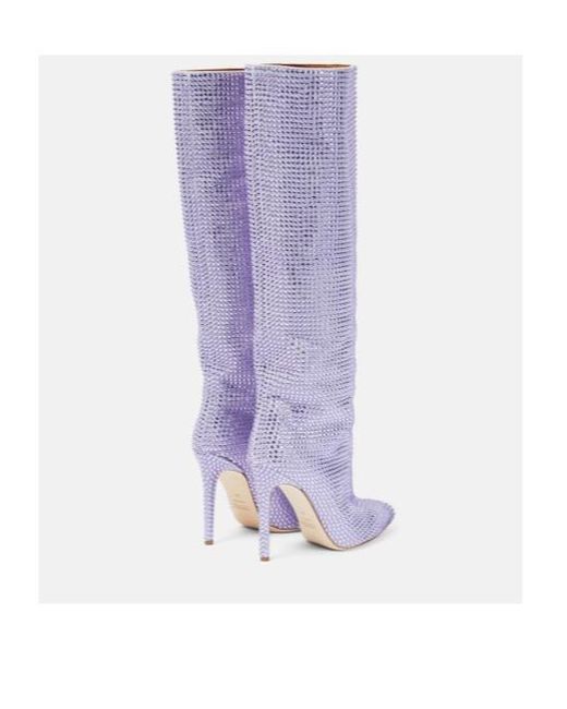 Paris Texas Purple Holly Embellished Knee-High Boots