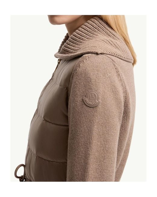 Moncler Natural Padded Zip-Up Cardigan