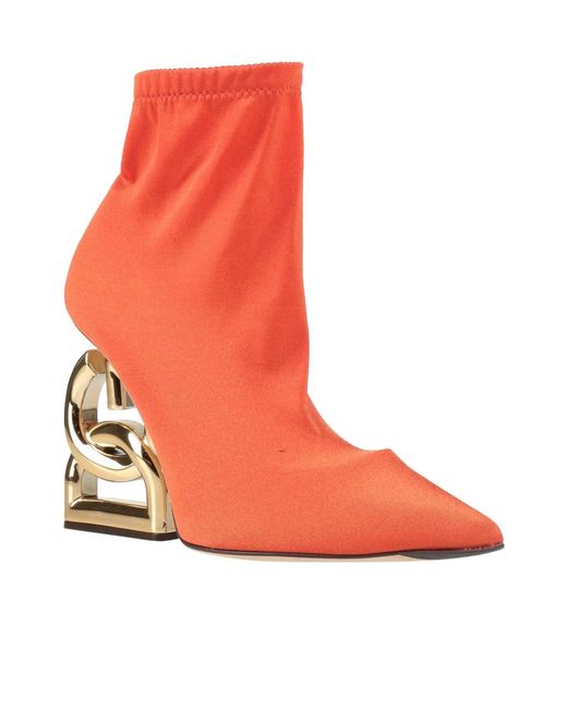 Dolce & Gabbana Red Solid Color Ankle Boots