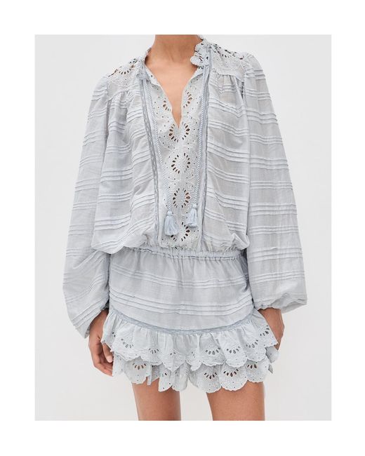 Isabel Marant Gray Étoile Preya Embroidered Mini Dress