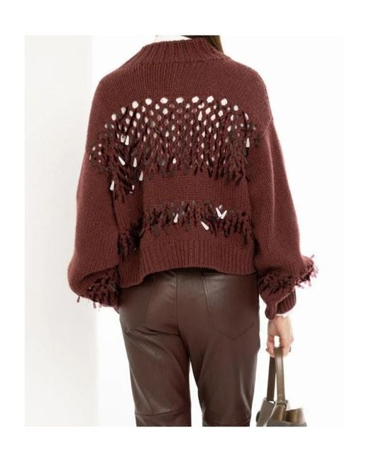 Brunello Cucinelli Purple Sequin-Embellished Sweater