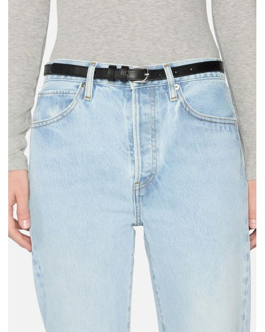 FRAME Blue High-Waisted Straight-Leg Jeans