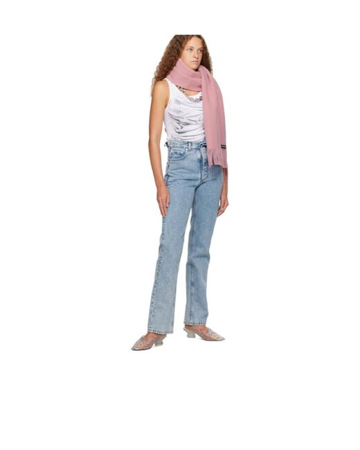 Y. Project Pink Chain-Detailed Knitted Fringed Scarf