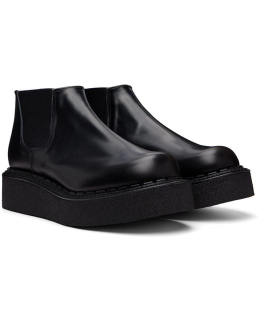 Comme des Garçons Black Platform Chelsea Boots for men