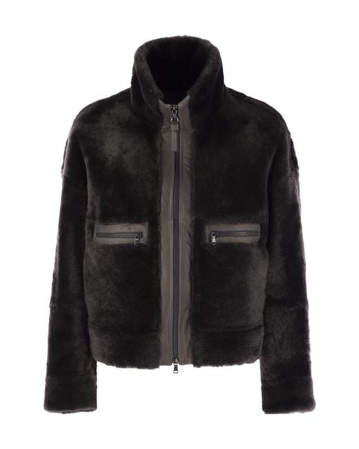 Brunello Cucinelli Black High Neck Zipped Jacket