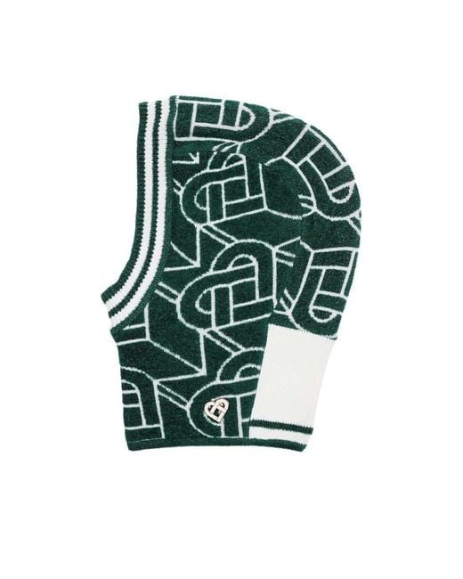 Casablanca Green Monogram-Pattern Balacava for men