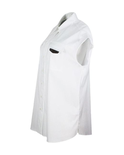 Brunello Cucinelli White Short Sleeved Buttoned Shirt