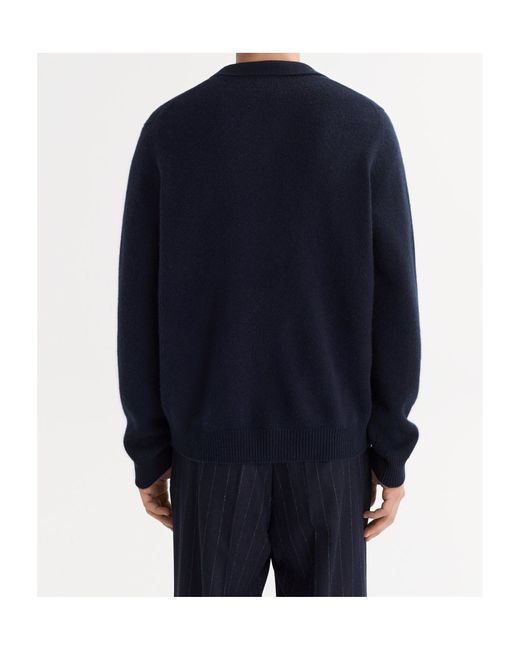 Soft Goat Blue Cashmere Polo Sweater for men