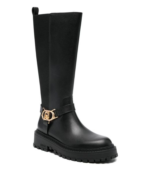 Liu Jo Black Knee-High Leather Boots