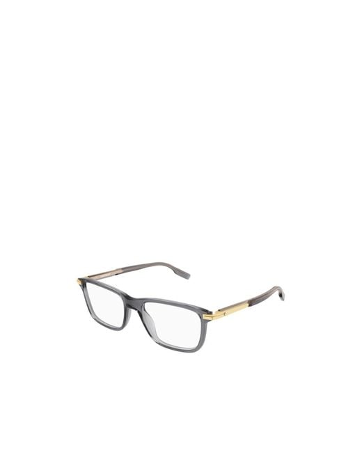 Montblanc White Eyewear Rectangle Frame Glasses for men