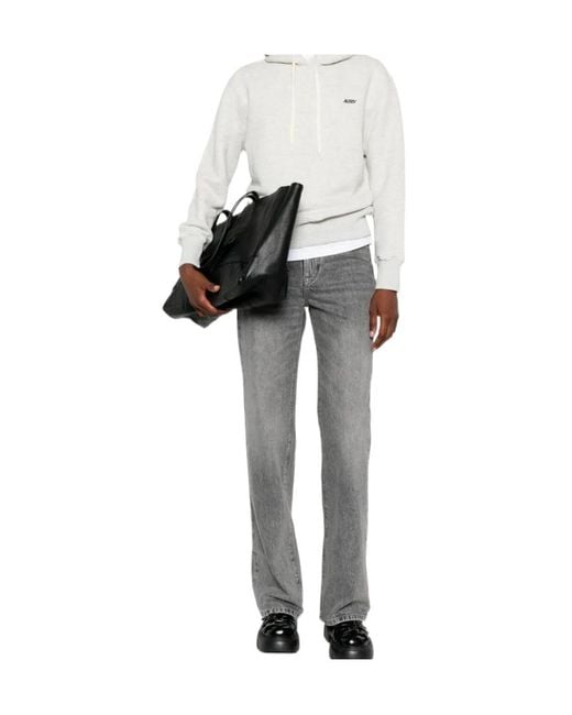 Autry White Logo-Embroidered Drawsting Hoodie