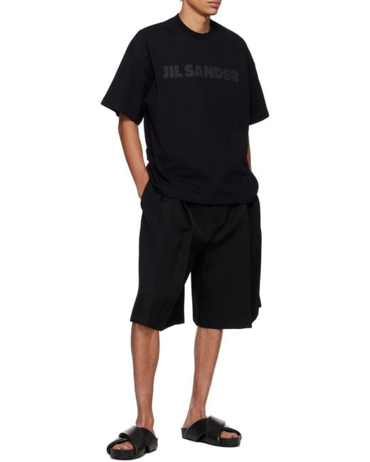 Jil Sander Black Crossover-Strap Padded Sandals for men