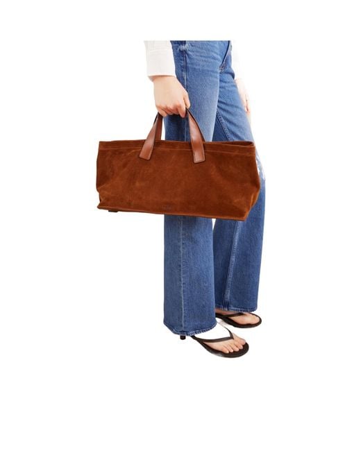 Staud Brown Rectangular Tote Bag