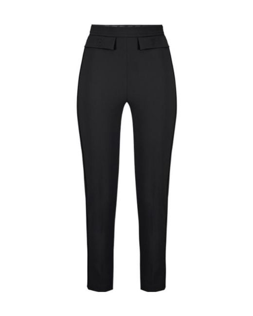 Elisabetta Franchi Black Stretched Cropped Trousers