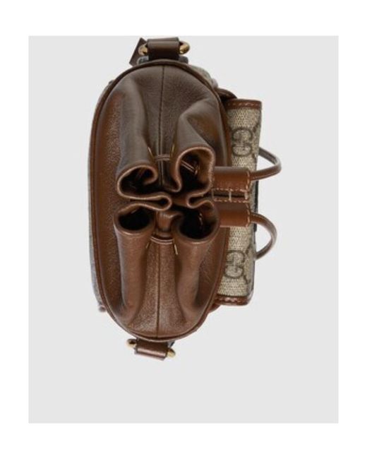 Gucci Brown Small Gg-Canvas Shoulder Bag