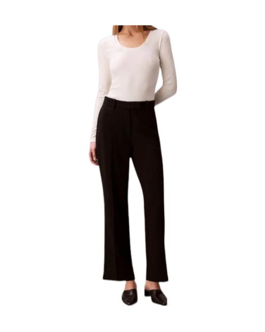 Calvin Klein Black Regular-Fit Tailored Pants