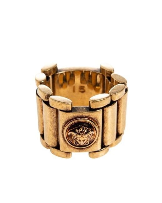 Versace Metallic Link Ring for men