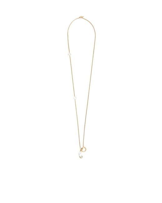 Jil Sander White Embellished Necklace