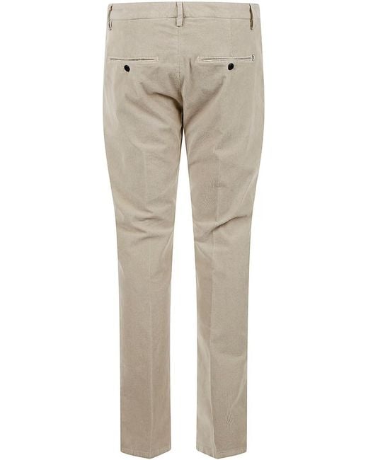 Dondup Gray Slim Corduroy Pants for men