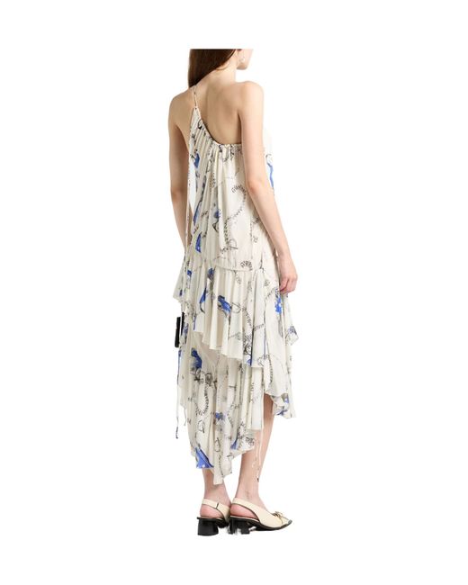 Burberry White Colorful One-Shoulder Dress