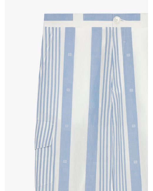 Givenchy Blue 4G Striped Pants for men
