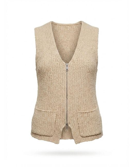 AYA MUSE Natural Elastic Ribbed Knitted Jacket