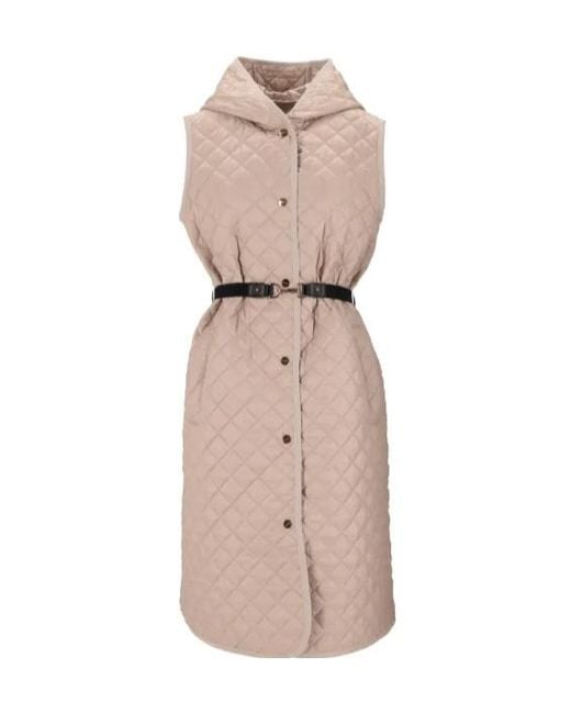 Max Mara Natural The Cube Mtccamille Quilted Long Gilet
