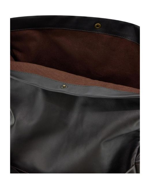 Emporio Armani Black Leather Buckle-Fastening Tote Bag for men