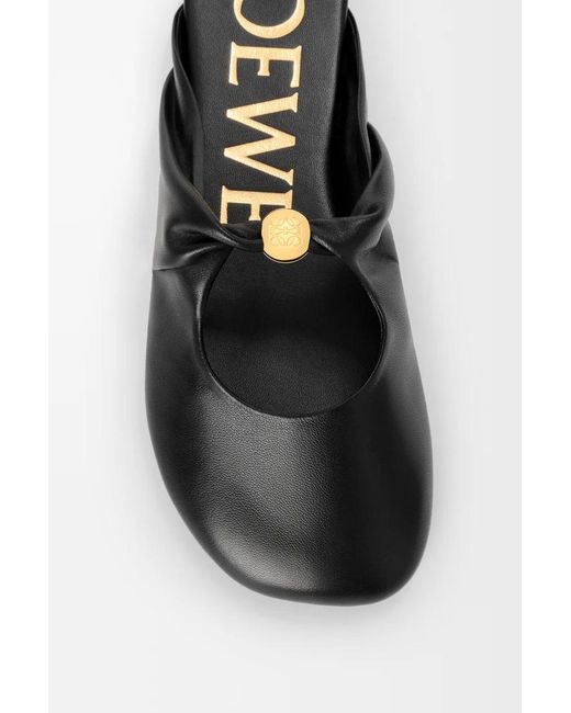 Loewe Black Pleated Mules