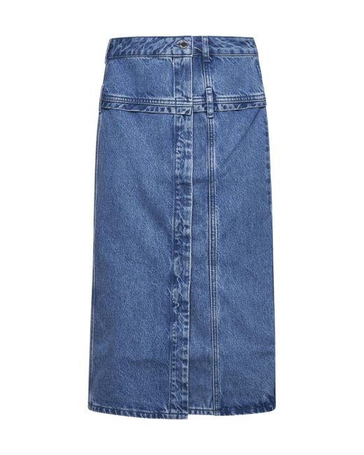Stine Goya Blue Buttoned Midi Skirt