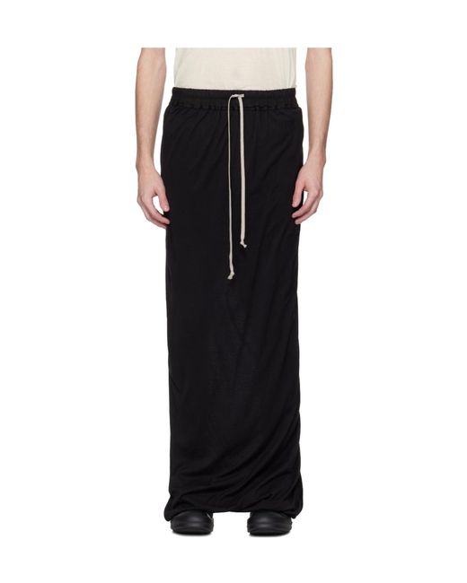 Rick Owens Black Hollywood Pull On Pillar Skirt for men