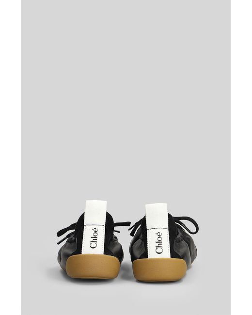 Chloé Black Chloé Kick Lace-Up Ballet Flats