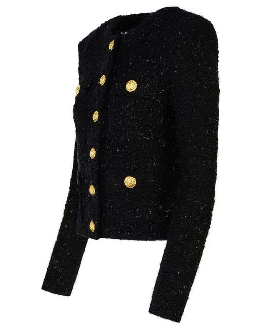 Balmain Black Tweed Jackets