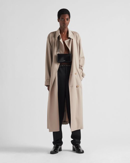 Prada Natural Belted Button-Up Coat for men