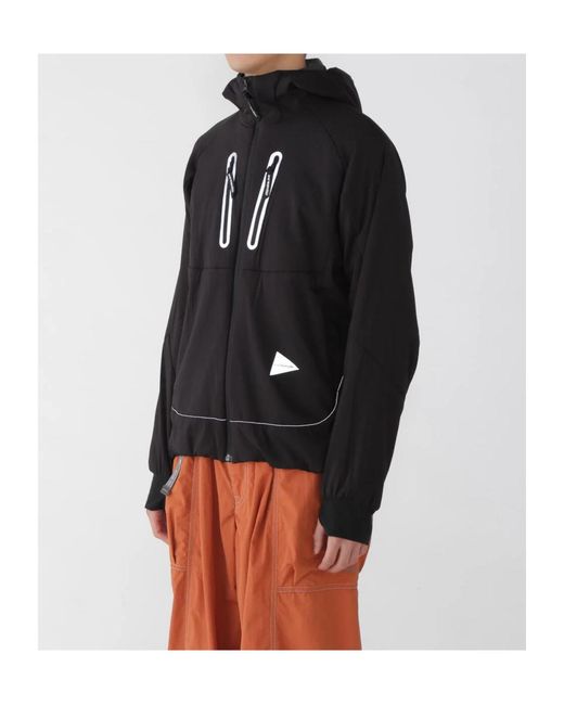 And Wander Brown Hooded Casual Jacket for men