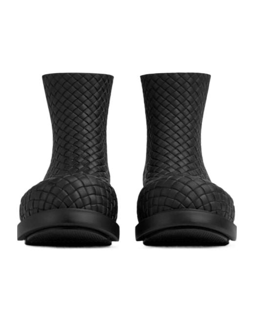 Bottega Veneta Black Fireman Ankle Boots