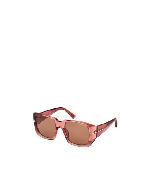 Tom Ford Pink Sunglasses With Rectangular Frames