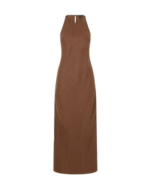 James Perse Brown Linen Maxi Dress