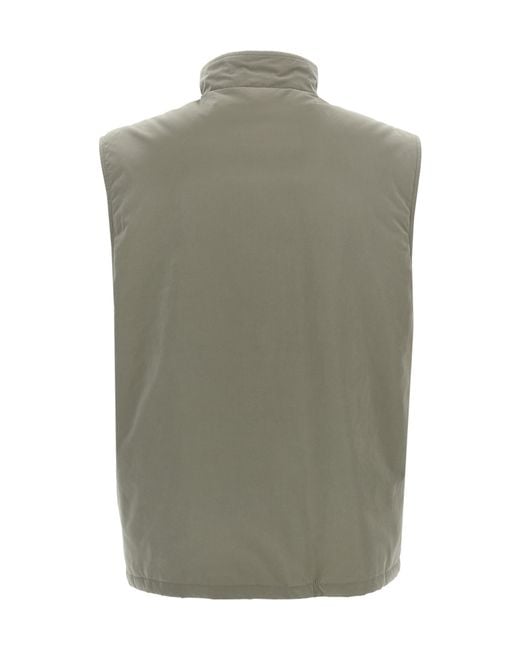 Brunello Cucinelli Green High-Neck Zipped Gilet for men