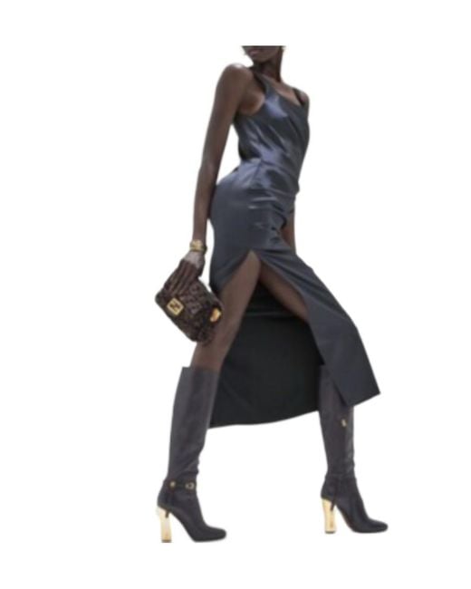 Fendi Black Baguette Chain Midi Shoulder Bag