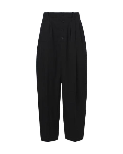 Jacquemus Black Fernando Pleated Wool Tapered Pants for men