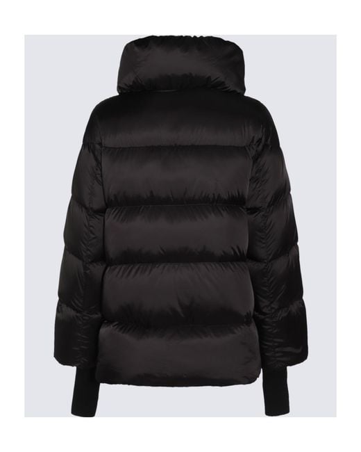 Add Black Ribbed-Cuffs Puffer Jacket